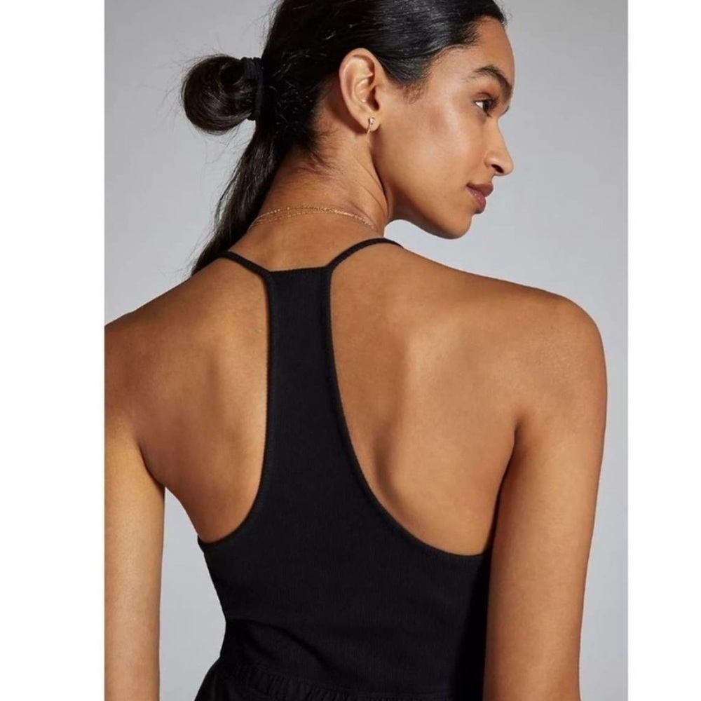 Anthropologie Daily Practice 100% cotton Green Racerback hi-lo dress size Small - Picture 4 of 16